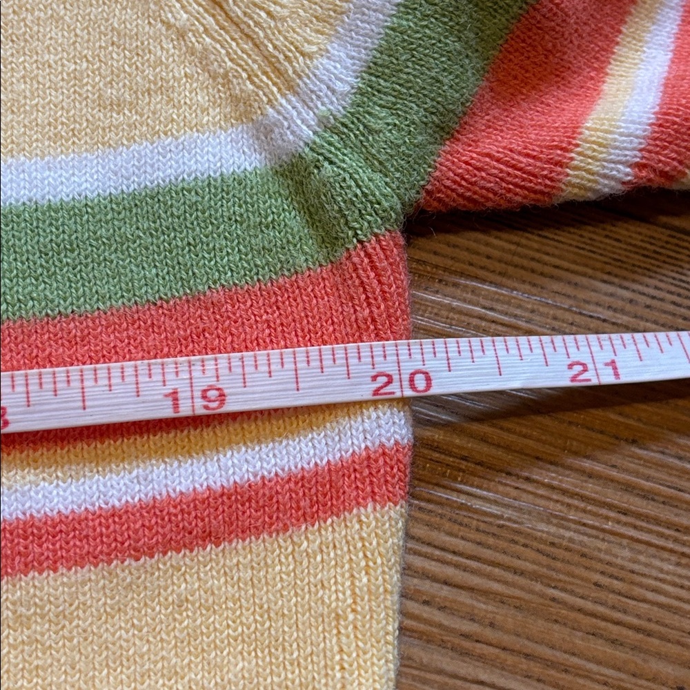 Christopher & Banks Yellow, Green, and Coral Striped Sweater - Picture 5 of 5